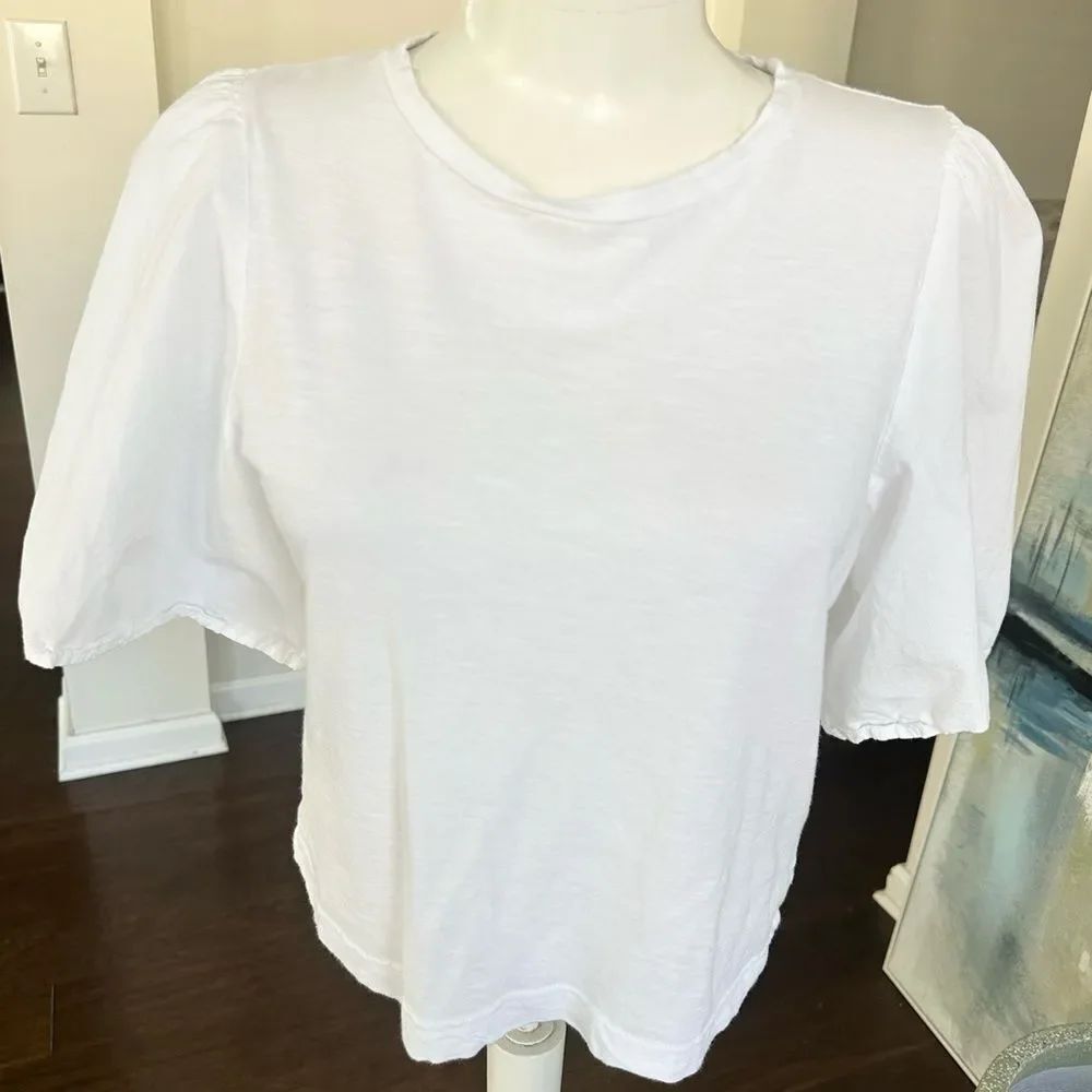 Sundry White Crewneck Supima Cotton Crop Top S